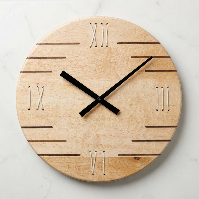 Bird's Eye Maple 24inch Clock