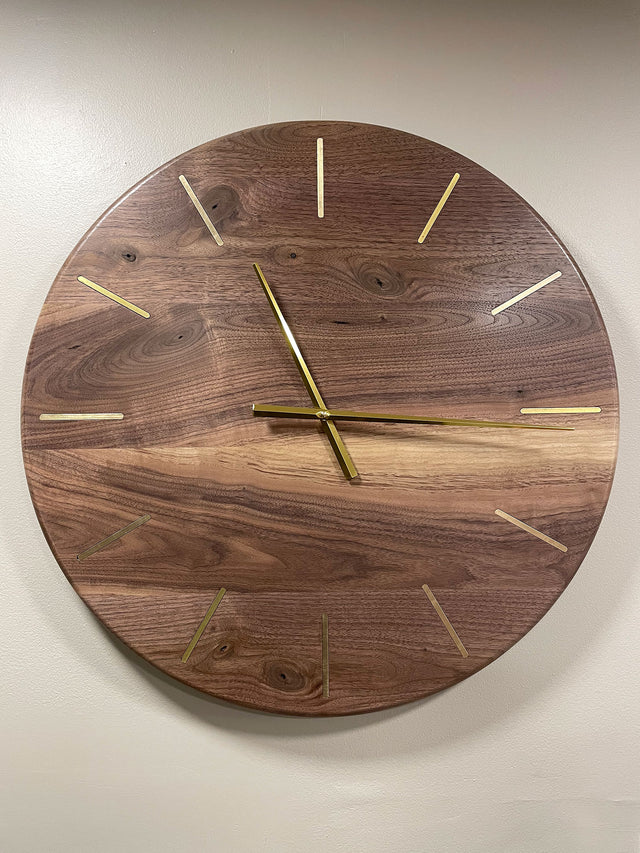 Walnut with Brass Inlay 24 Inch Clock