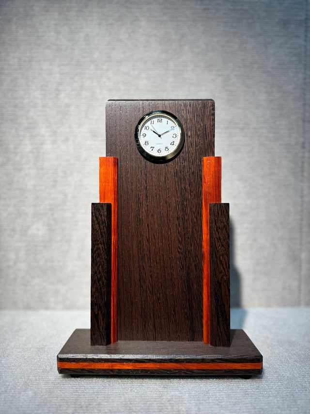 Art Deco Mantel Clock Wenge and Padauk