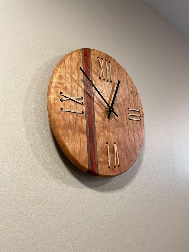 Curly Cherry Clock 12 Inch