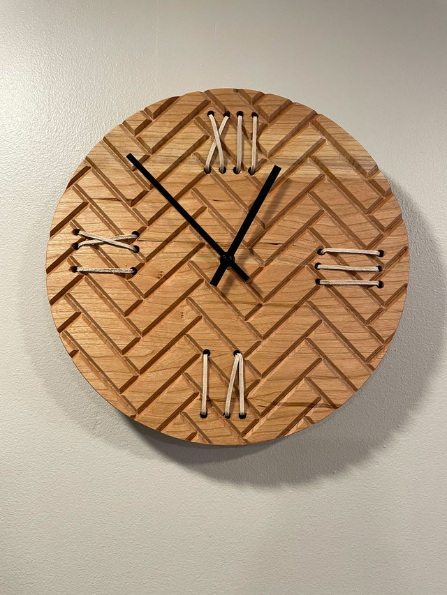 Herringbone Clock 12 Inch