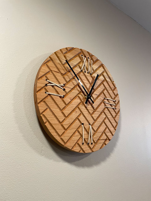Herringbone Clock 12 Inch