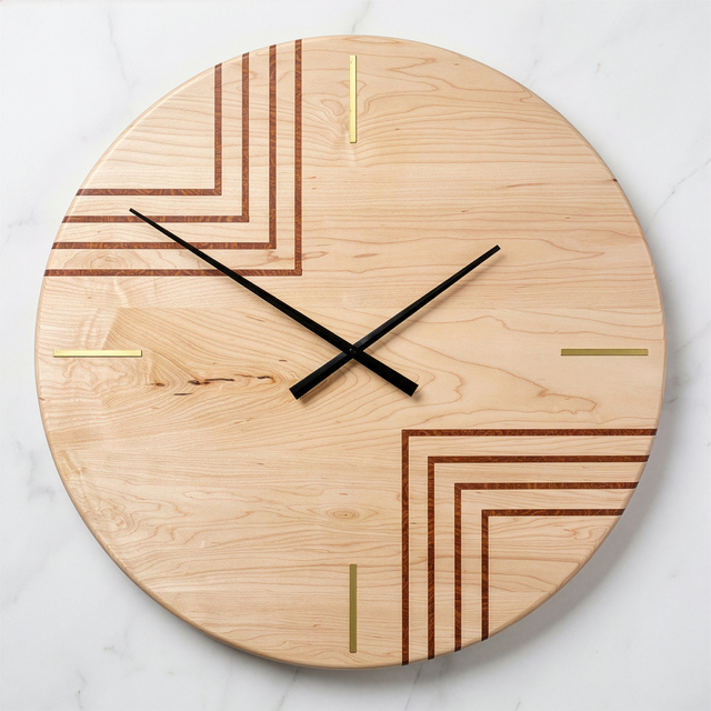 Maple Leopardwood 24 Inch Clock