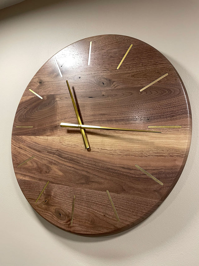 Walnut with Brass Inlay 24 Inch Clock